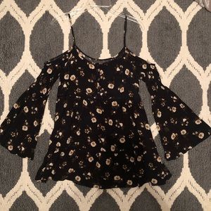 Black floral off the shoulder top
